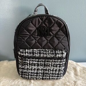 Badgley Mischka Big Diamond Quilted Nylon Backpack with Studs